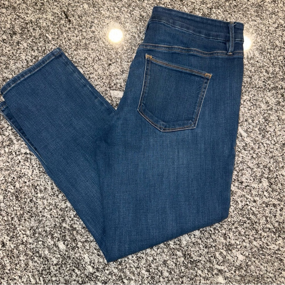 Good American Blue Straight Leg High Rise Stretch 14 32 Denim Jeans